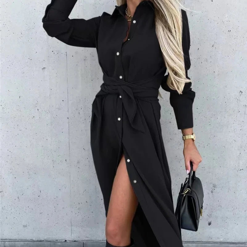 Robe Chemise Noire Noir chez robe-chemise-boutique