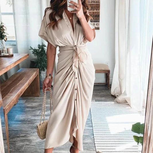 Robe Chemise Camel Beige chez robe-chemise-boutique