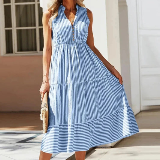 Robe Chemise Rayée Bleu Clair chez robe-chemise-boutique