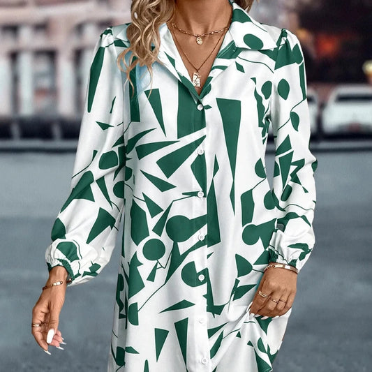 Robe Chemise Verte et Blanche Verte et Blanc chez robe-chemise-boutique