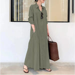 Robe Chemise Kaki Longue - Vignette | ma-robe-chemise.com