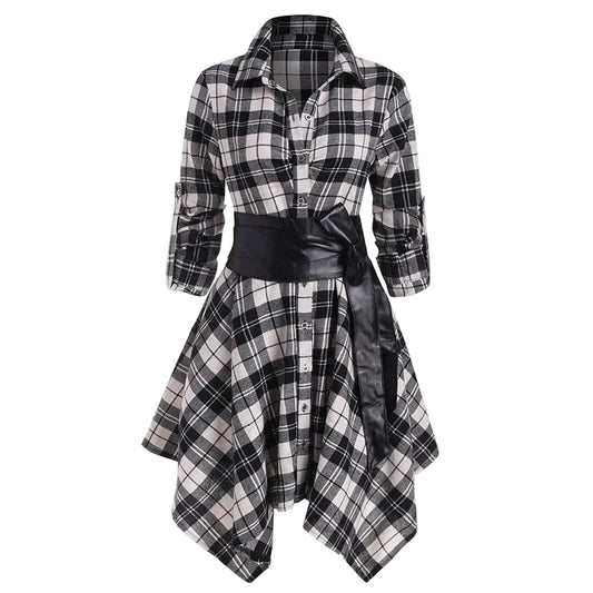 Robe Chemise Carreaux Noir et Blanc