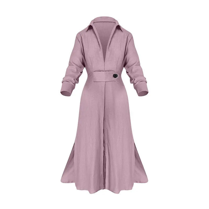 Robe Chemise Longue Grande Taille Rose chez robe-chemise-boutique
