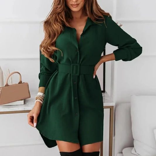 Robe Chemise Vert Sapin Vert Foncé chez robe-chemise-boutique