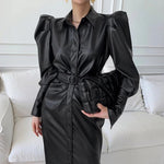 Robe Chemise Simili Cuir - Vignette | ma-robe-chemise.com