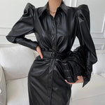 Robe Chemise Simili Cuir - Vignette | ma-robe-chemise.com