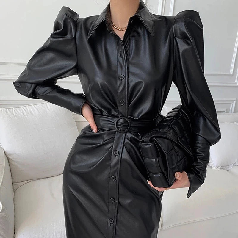 Robe Chemise Simili Cuir chez robe-chemise-boutique