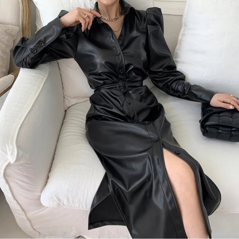 Robe Chemise Simili Cuir chez robe-chemise-boutique