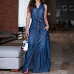 Robe Chemise en Jean Sans Manche - Vignette | ma-robe-chemise.com