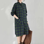 Robe Chemise Carreaux Vert - Vignette | ma-robe-chemise.com