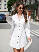 Robe Chemise Blanche Fluide - Vignette | ma-robe-chemise.com