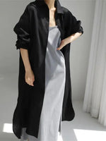 Robe Chemise Longue Noire - Vignette | ma-robe-chemise.com