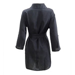 Robe Chemise Courte Noire - Vignette | ma-robe-chemise.com