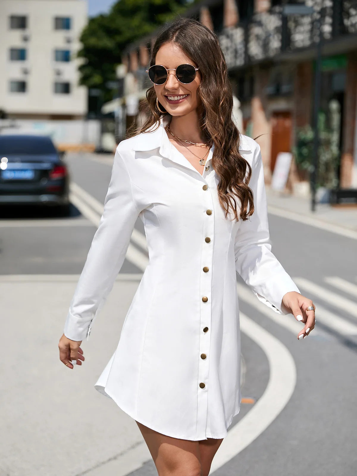 Robe Chemise Blanche Fluide