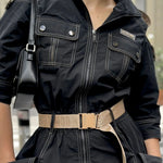 Robe Chemise Longue Noire - Vignette | ma-robe-chemise.com