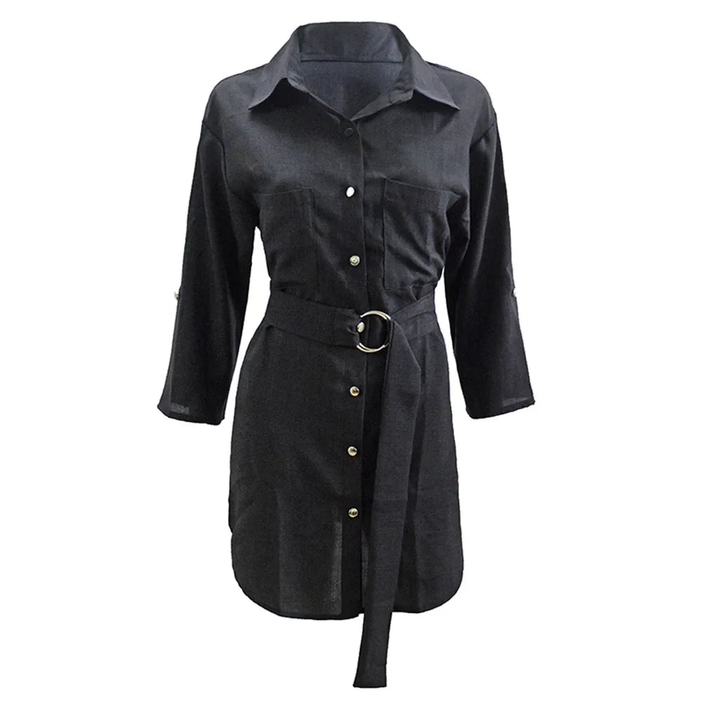 Robe Chemise Courte Noire