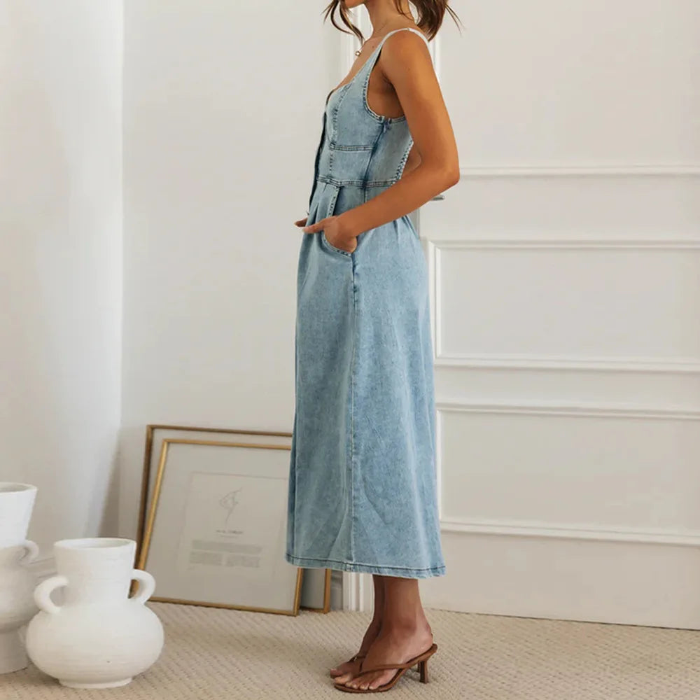 Robe Chemise en Jean Sans Manche chez robe-chemise-boutique