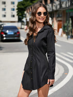 Robe Chemise Fluide Noire - Vignette | ma-robe-chemise.com