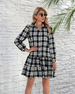 Robe Chemise Carreaux Noir et Blanc - Vignette | ma-robe-chemise.com