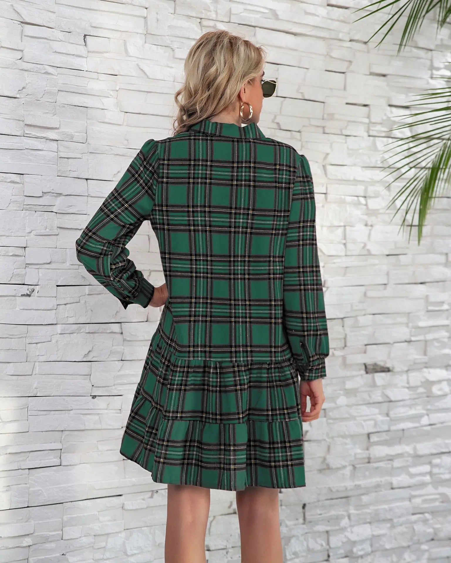 Robe Chemise Carreaux Vert chez robe-chemise-boutique