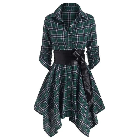 Robe Chemise Carreaux Vert