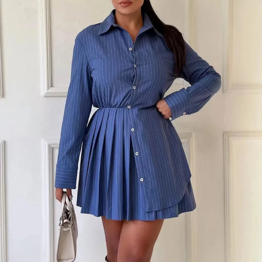 Robe Chemise Bleu Marine