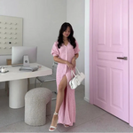 Robe Chemise Rose - Vignette | ma-robe-chemise.com
