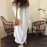 Robe Chemise Longue Blanche - Vignette | ma-robe-chemise.com