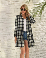 Robe Chemise Carreaux Noir et Blanc - Vignette | ma-robe-chemise.com