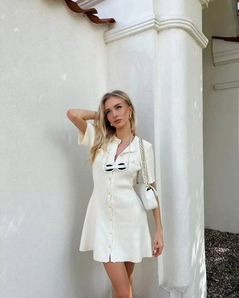 Robe Chemise en Soie Blanc chez robe-chemise-boutique