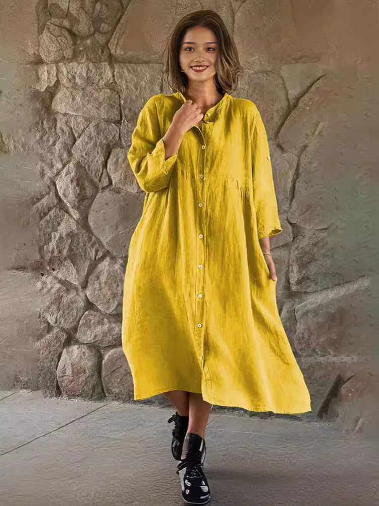 Robe Chemise Jaune Jaune