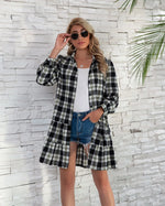 Robe Chemise Carreaux Noir et Blanc - Vignette | ma-robe-chemise.com