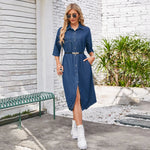 Robe Chemise en Jean Mi Longue - Vignette | ma-robe-chemise.com