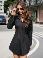 Robe Chemise Fluide Noire - Vignette | ma-robe-chemise.com