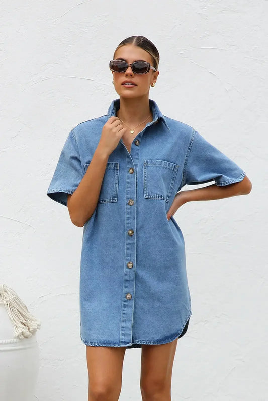 Robe Chemise Denim Bleu Ciel chez robe-chemise-boutique