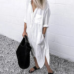 Robe Chemise Blanche Coton - Vignette | ma-robe-chemise.com