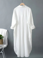 Robe Chemise Longue Blanche - Vignette | ma-robe-chemise.com