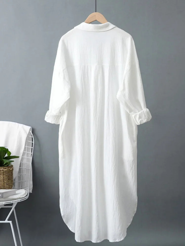 Robe Chemise Longue Blanche