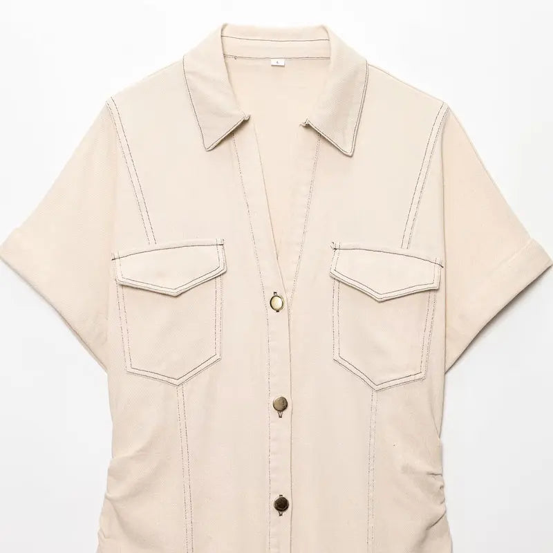 Robe Chemise Beige chez robe-chemise-boutique