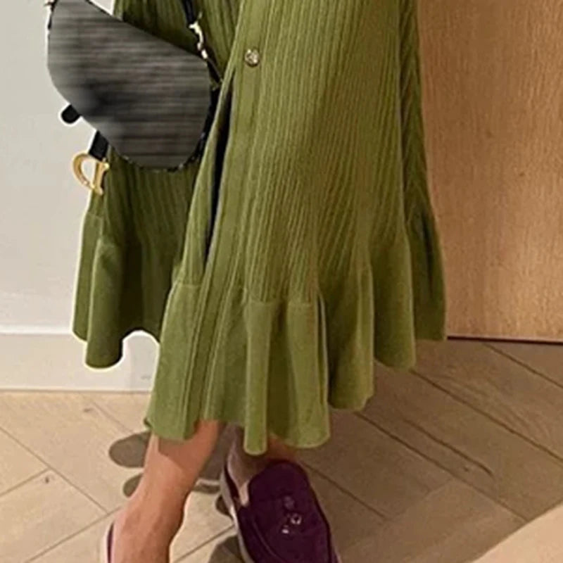 Robe Chemise Verte Kaki