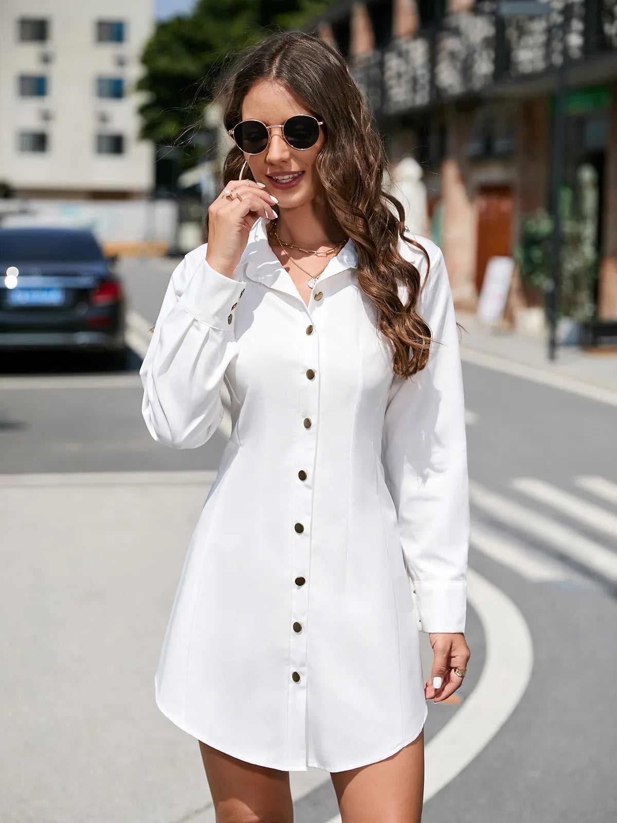 Robe Chemise Blanche Fluide