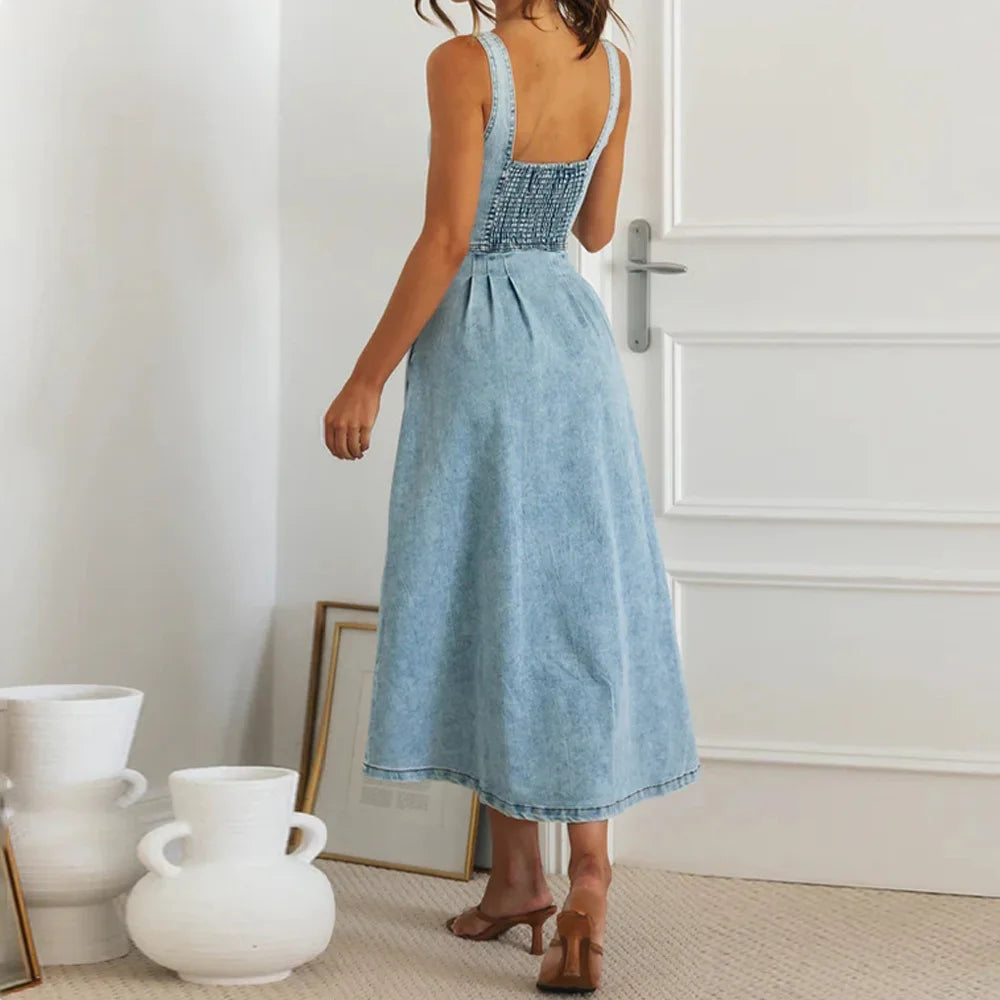 Robe Chemise en Jean Sans Manche chez robe-chemise-boutique