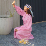 Robe Chemise Longue Rose - Vignette | ma-robe-chemise.com