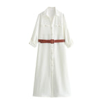 Robe Chemise Blanche avec Ceinture - Vignette | ma-robe-chemise.com