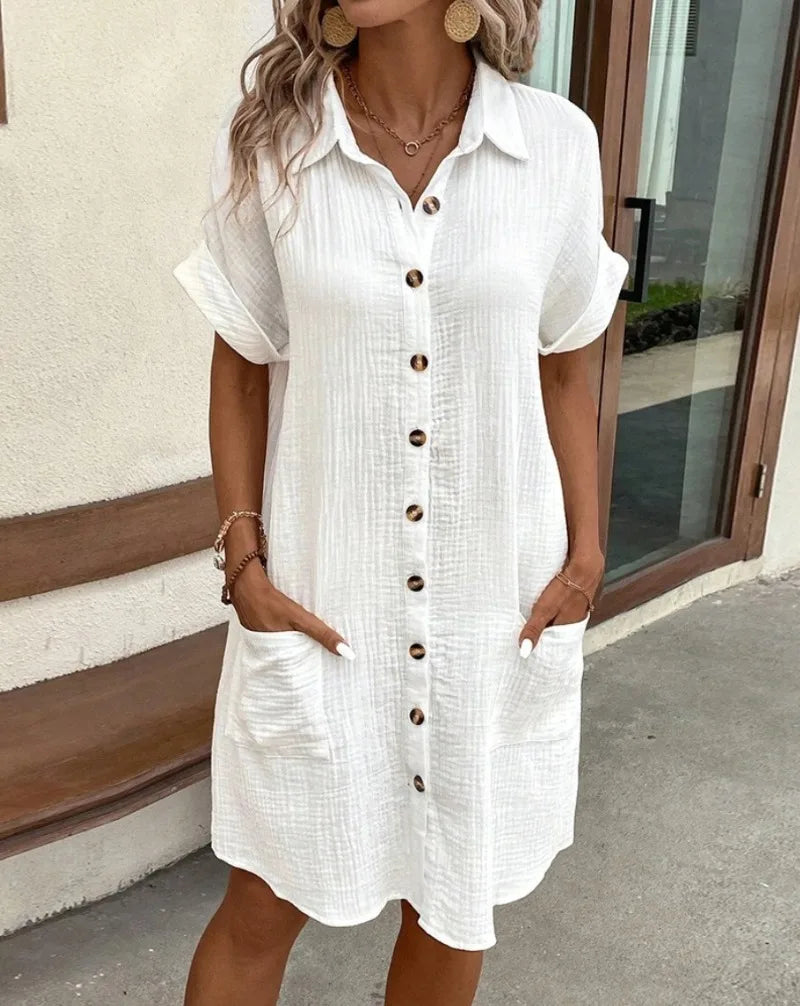 Robe Chemise Blanche Coton Blanc chez robe-chemise-boutique