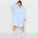 Robe Chemise Bleue Grande Taille - Vignette | ma-robe-chemise.com