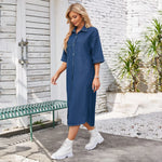 Robe Chemise en Jean Mi Longue - Vignette | ma-robe-chemise.com